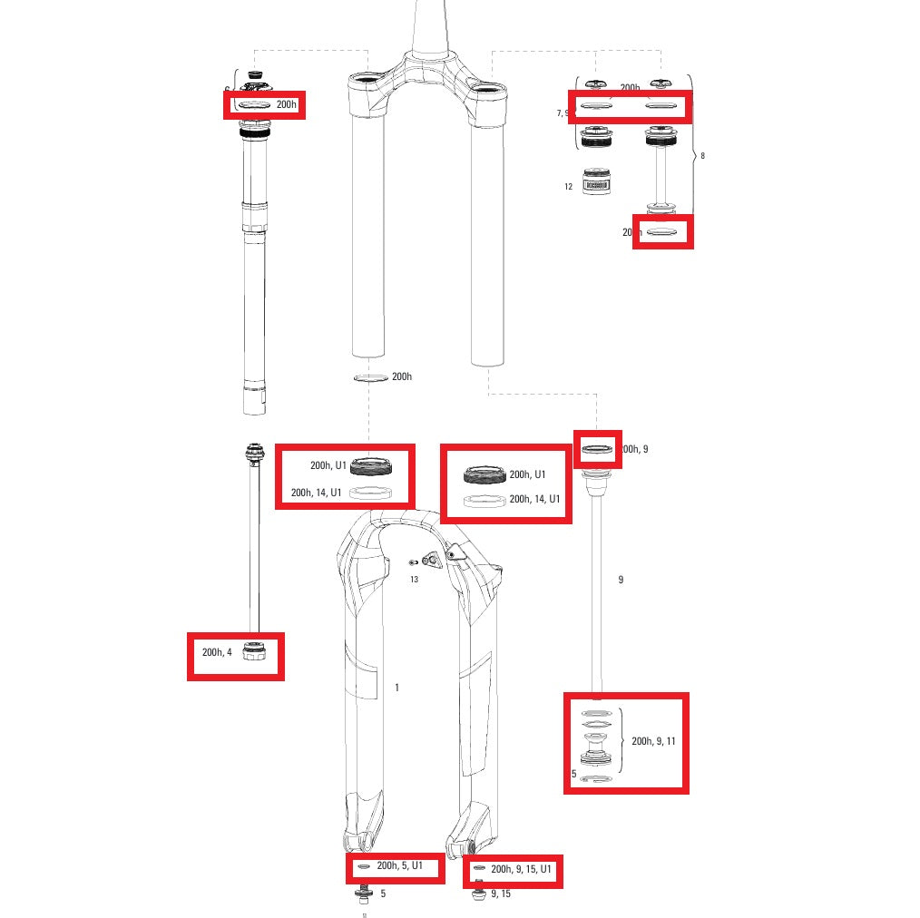 Wartungskit 200 h/Jahr ROCKSHOX PIKE/PIKE DJ SOLO AIR #00.4315.032.619
