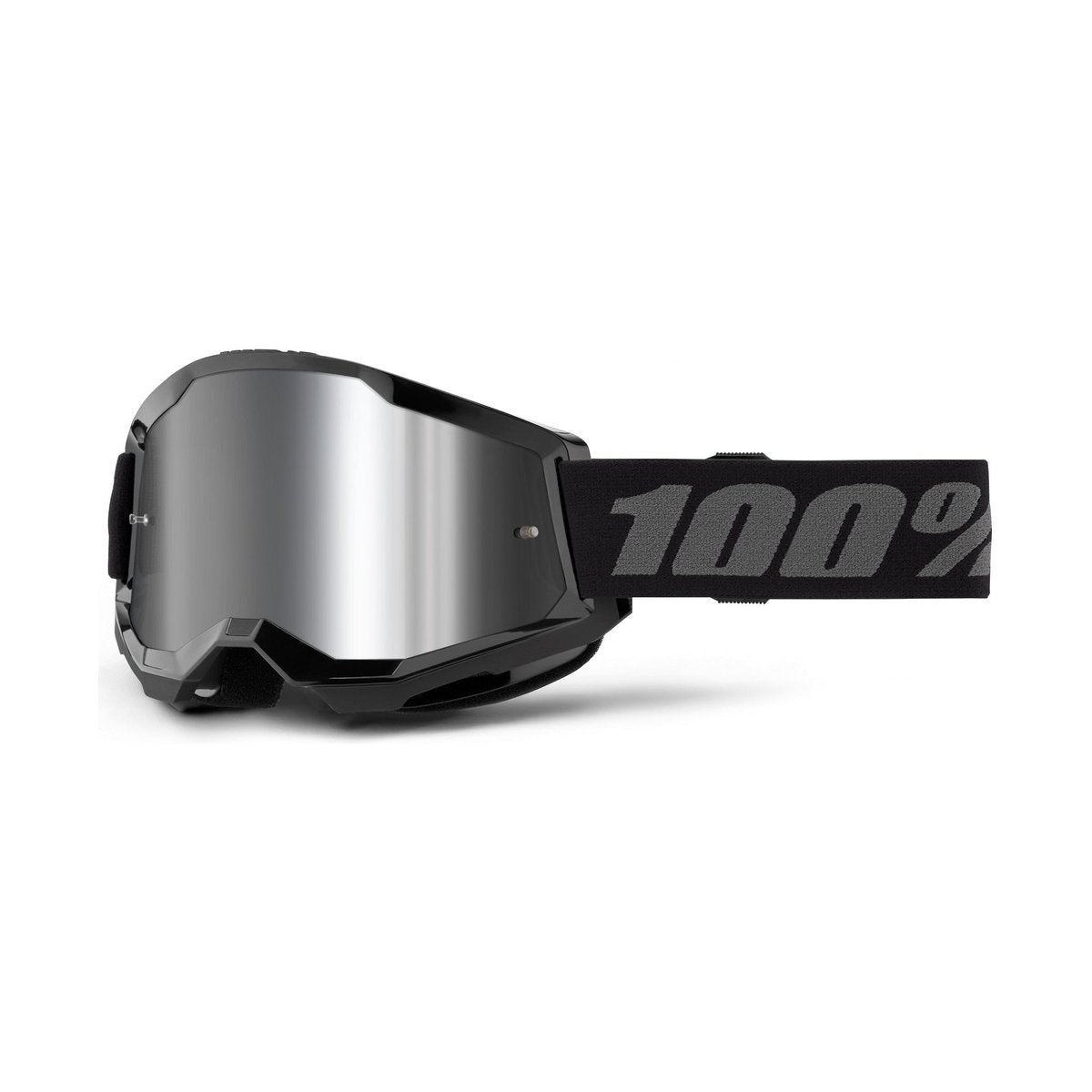 Goggle 100% STRATA 2 Junior Schwarz Scheibe Silver Mirror