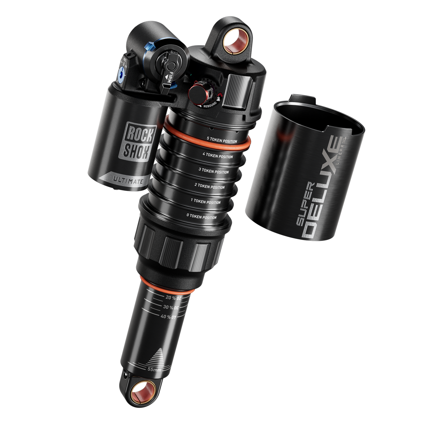 RS Super Deluxe Ultimate RC2T - 230x57.5 Linear XL Air, Token Loc 2, Reb55/Comp30, Lockout45, HB, Std Std(10x54,10x40)D1 SantaCruzHightower4(2025+)