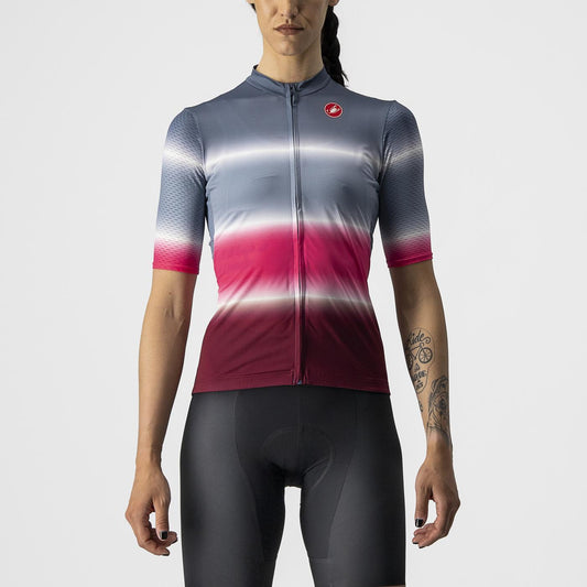 CASTELLI DOLCE Damen Trikot Kurzarm Blau/Bordeaux