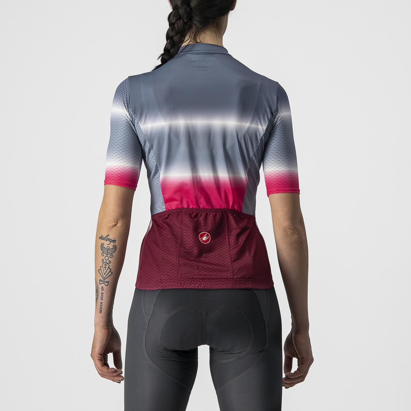 CASTELLI DOLCE Damen Trikot Kurzarm Blau/Bordeaux