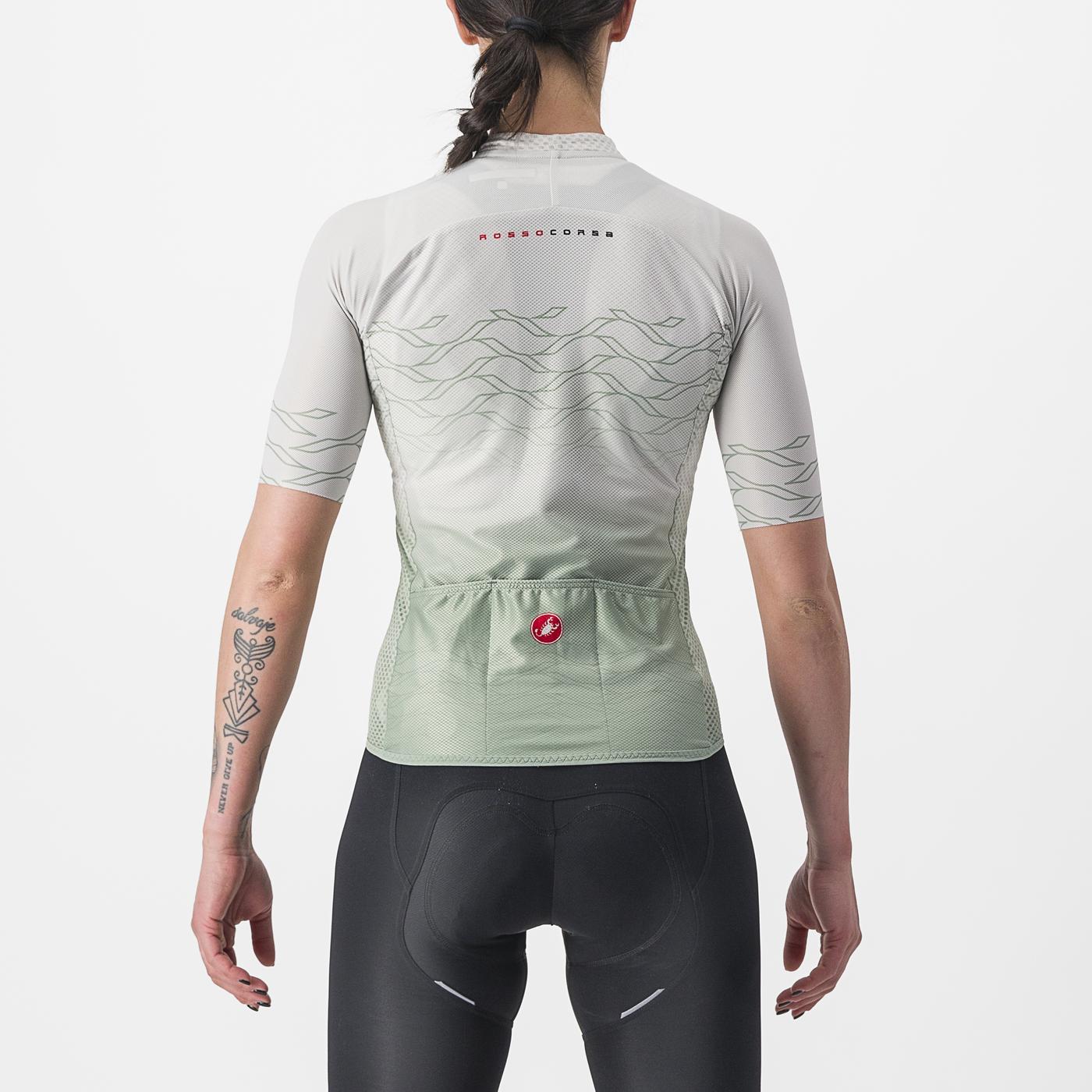 Trikot CASTELLI CLIMBER'S 2.0 W Damen Kurzarm grau/grün