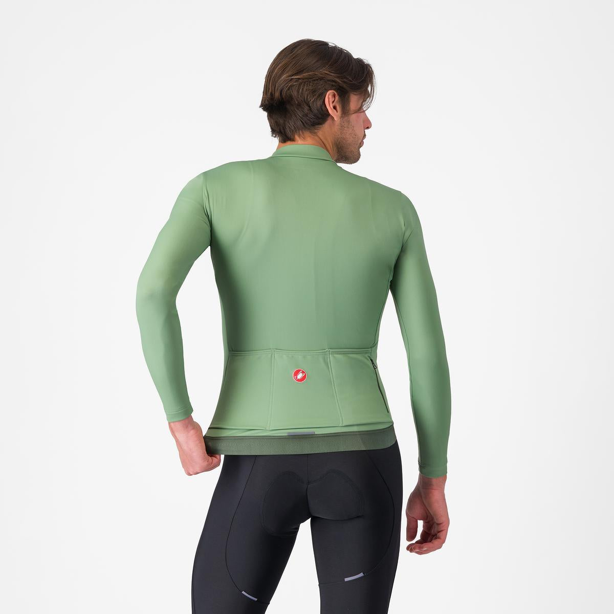 Trikot CASTELLI ESPRESSO THERMAL Langarm Peper Grün
