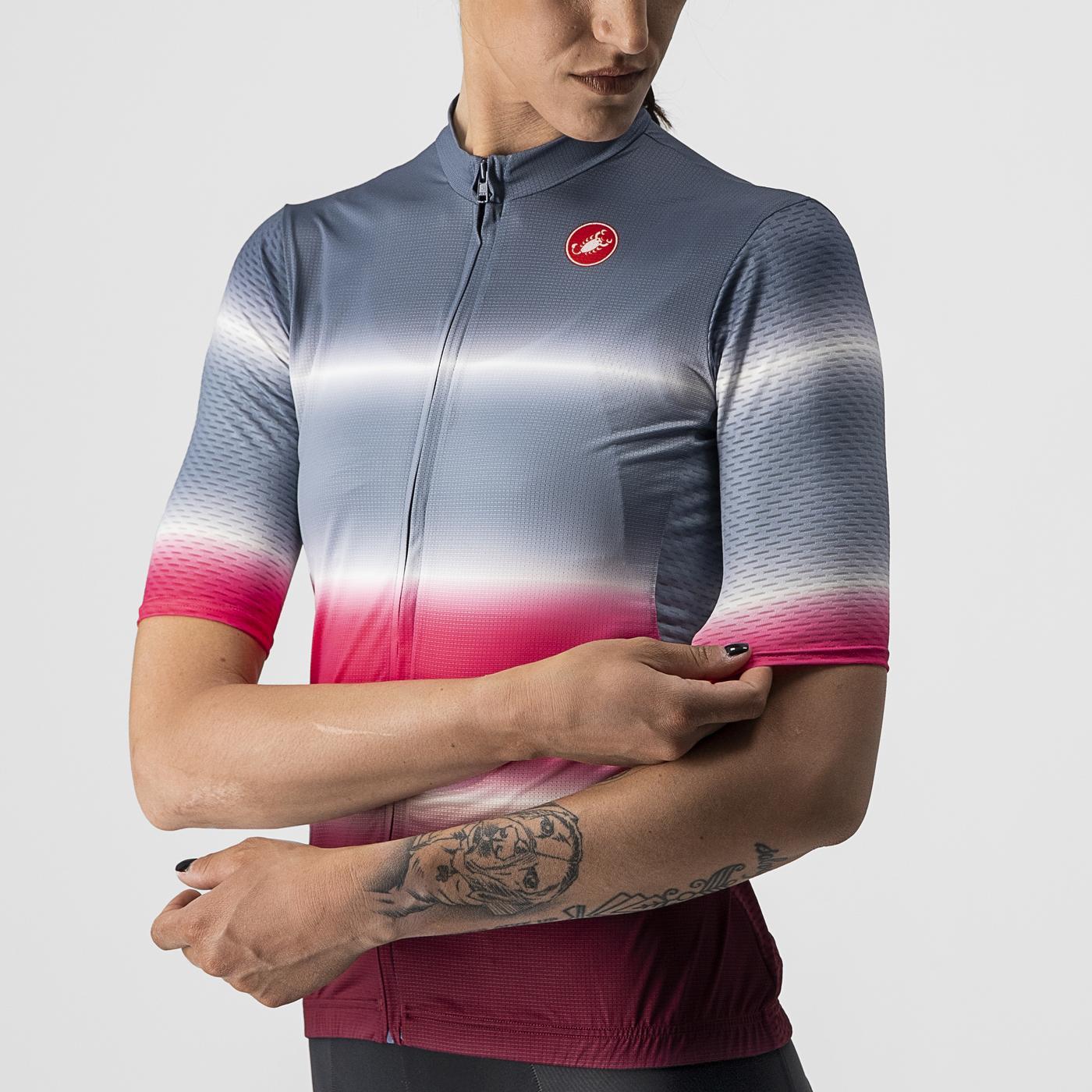 CASTELLI DOLCE Damen Trikot Kurzarm Blau/Bordeaux