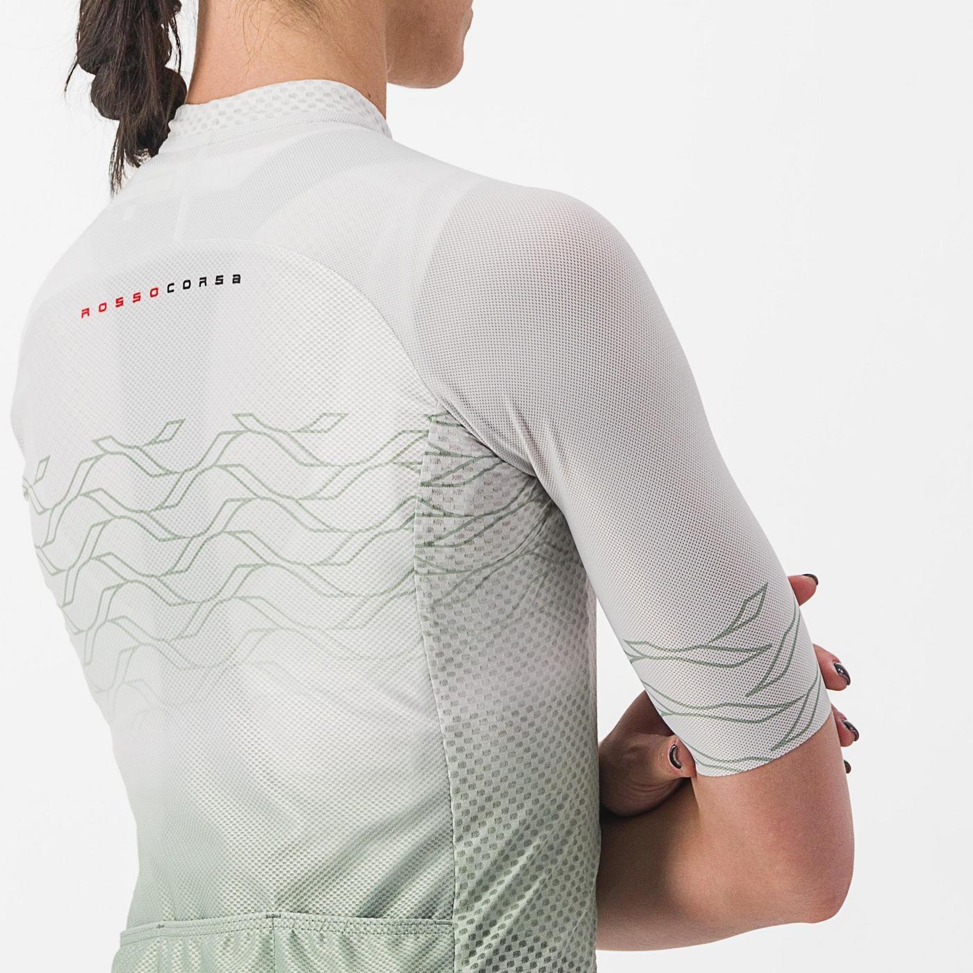 Trikot CASTELLI CLIMBER'S 2.0 W Damen Kurzarm grau/grün