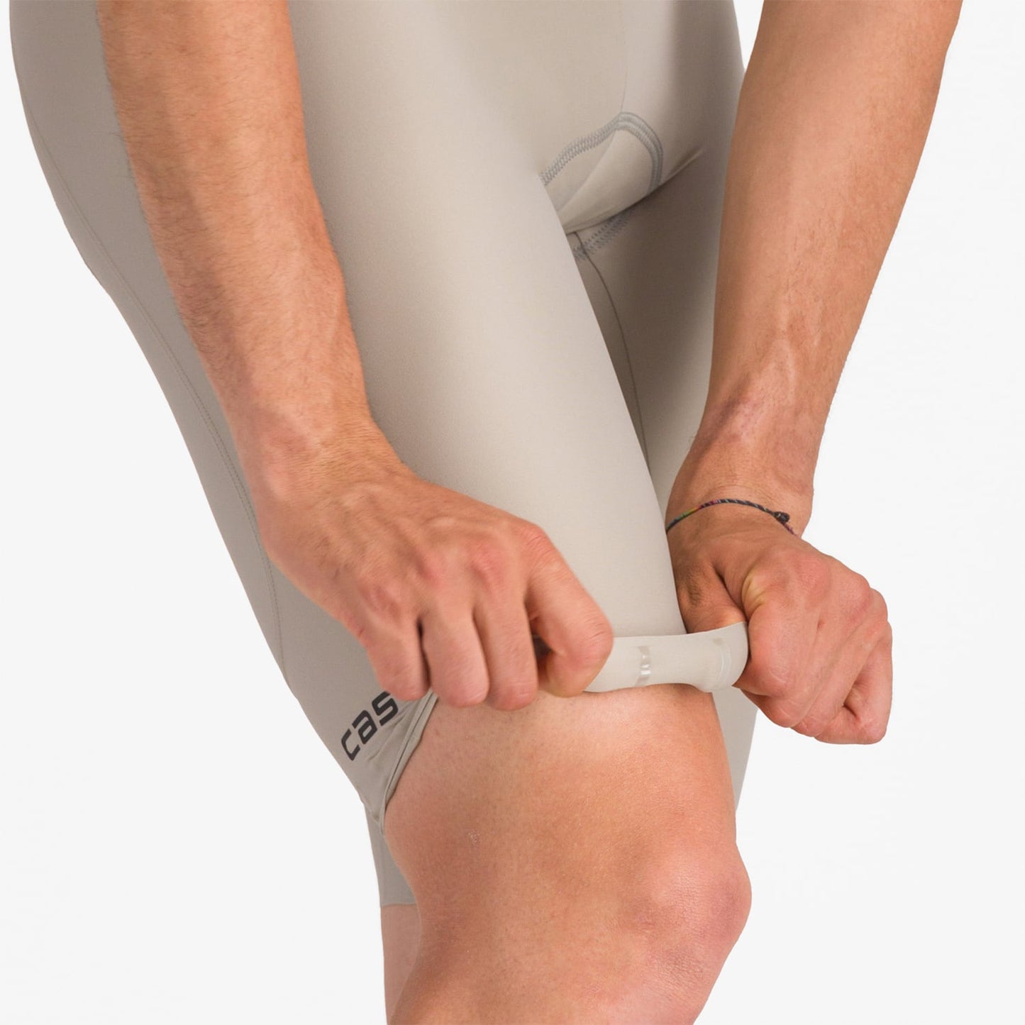 CASTELLI ESPRESSO Kurze Trägerhose Beige