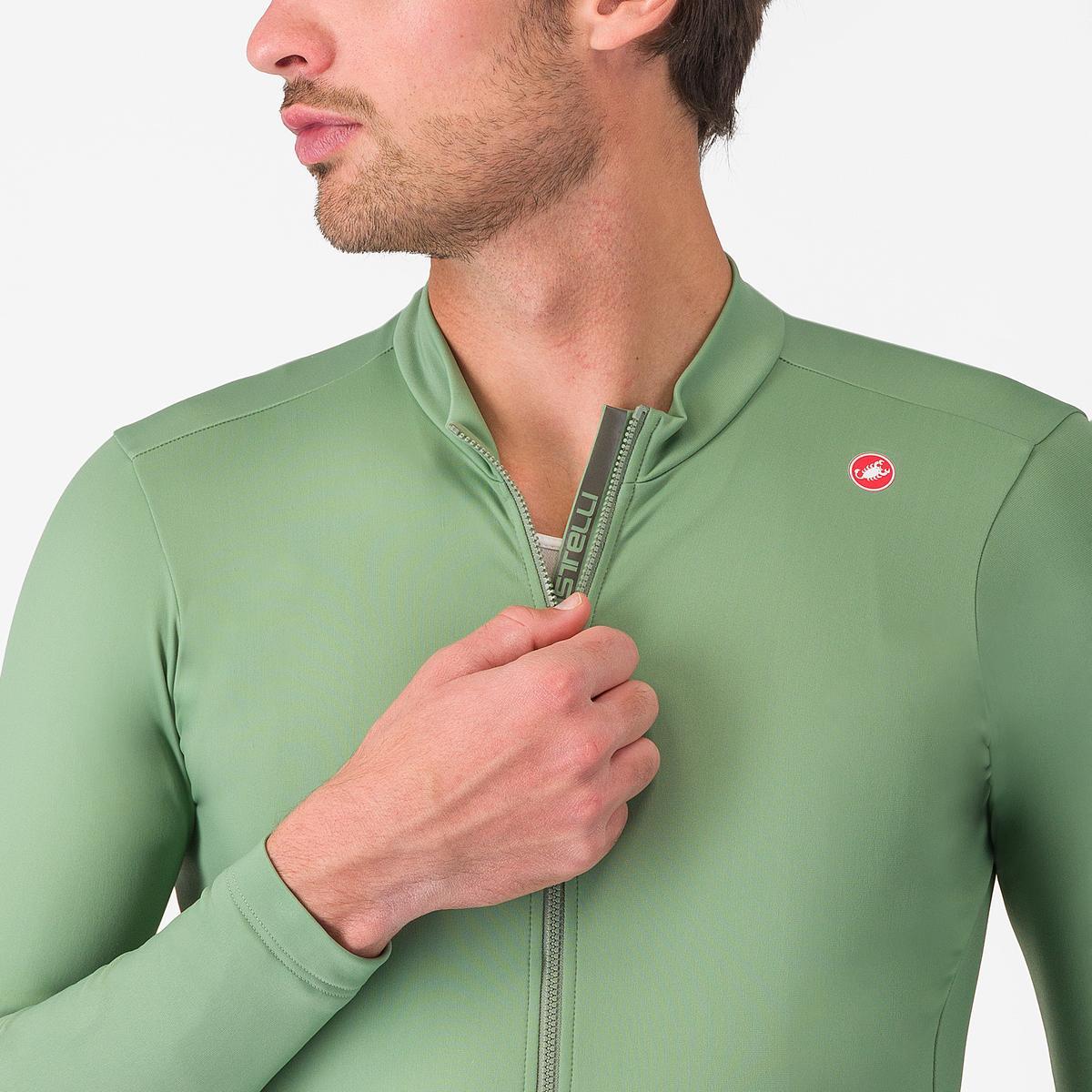 Trikot CASTELLI ESPRESSO THERMAL Langarm Peper Grün
