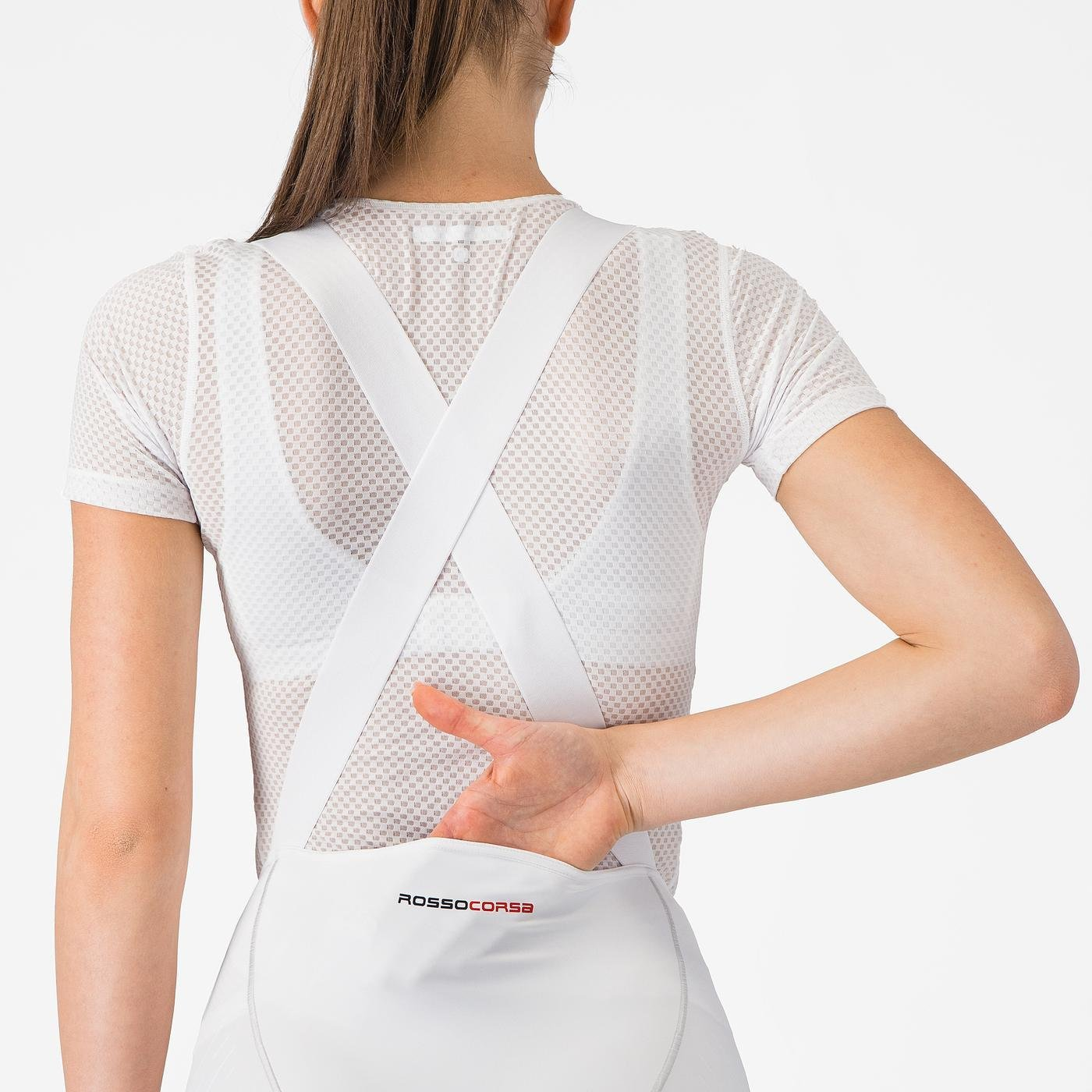 CASTELLI FREE AERO RACE S Damen Kurz Trägerhose Weiß