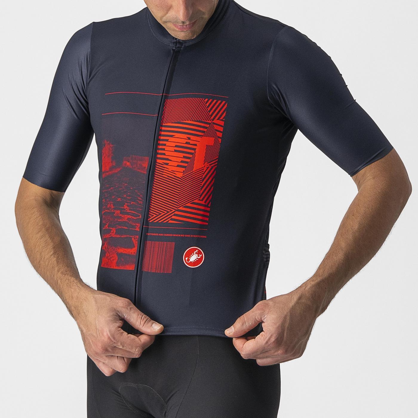CASTELLI 13 SCREEN Trikot Kurzarm Blau/Rot