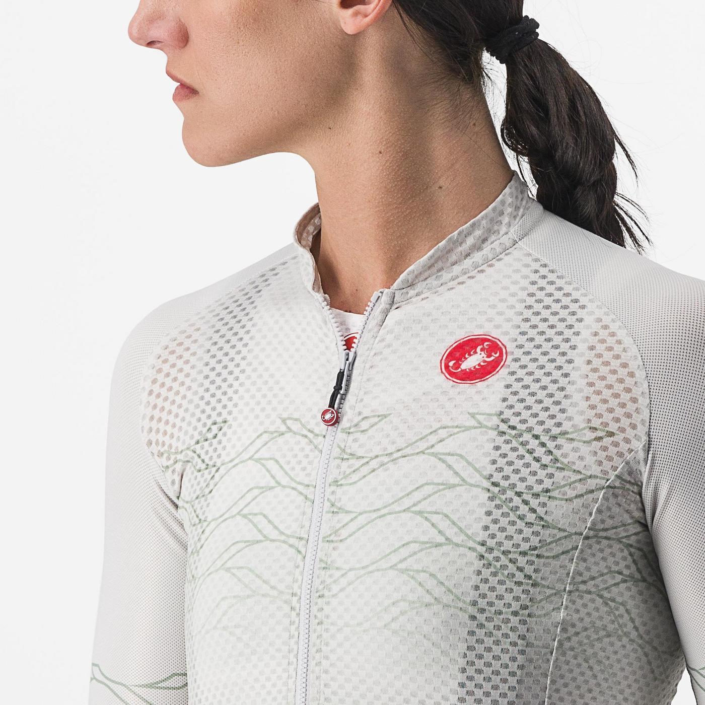 Trikot CASTELLI CLIMBER'S 2.0 W Damen Kurzarm grau/grün