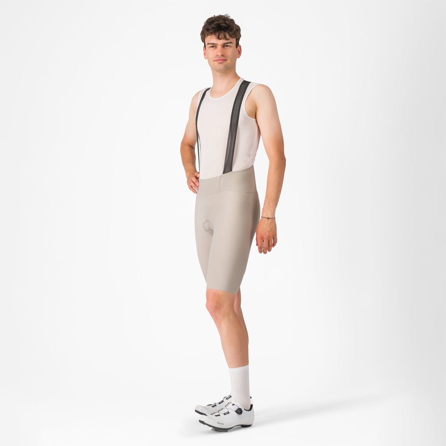 CASTELLI ESPRESSO Kurze Trägerhose Beige