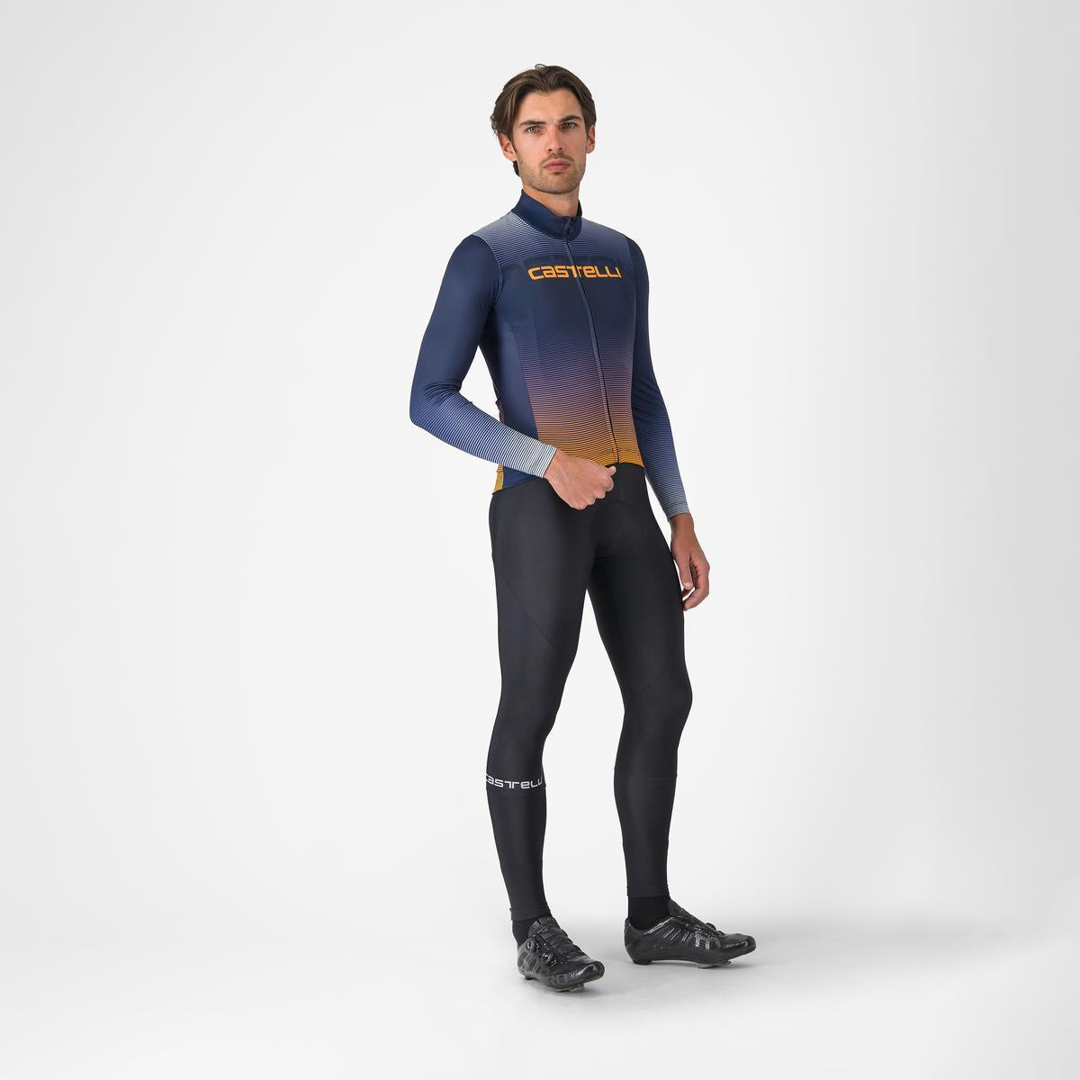 Trikot CASTELLLI APICE THERMAL Langarm Blau/Orange