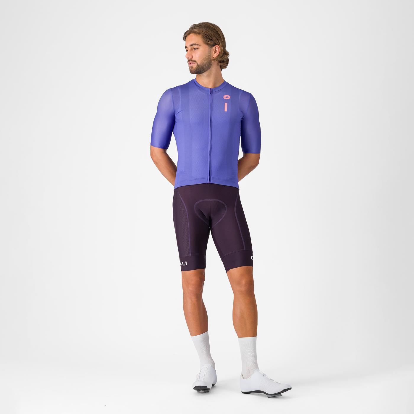 Trikot CASTELLI DRITTONE LOGO Kurzarm Violett