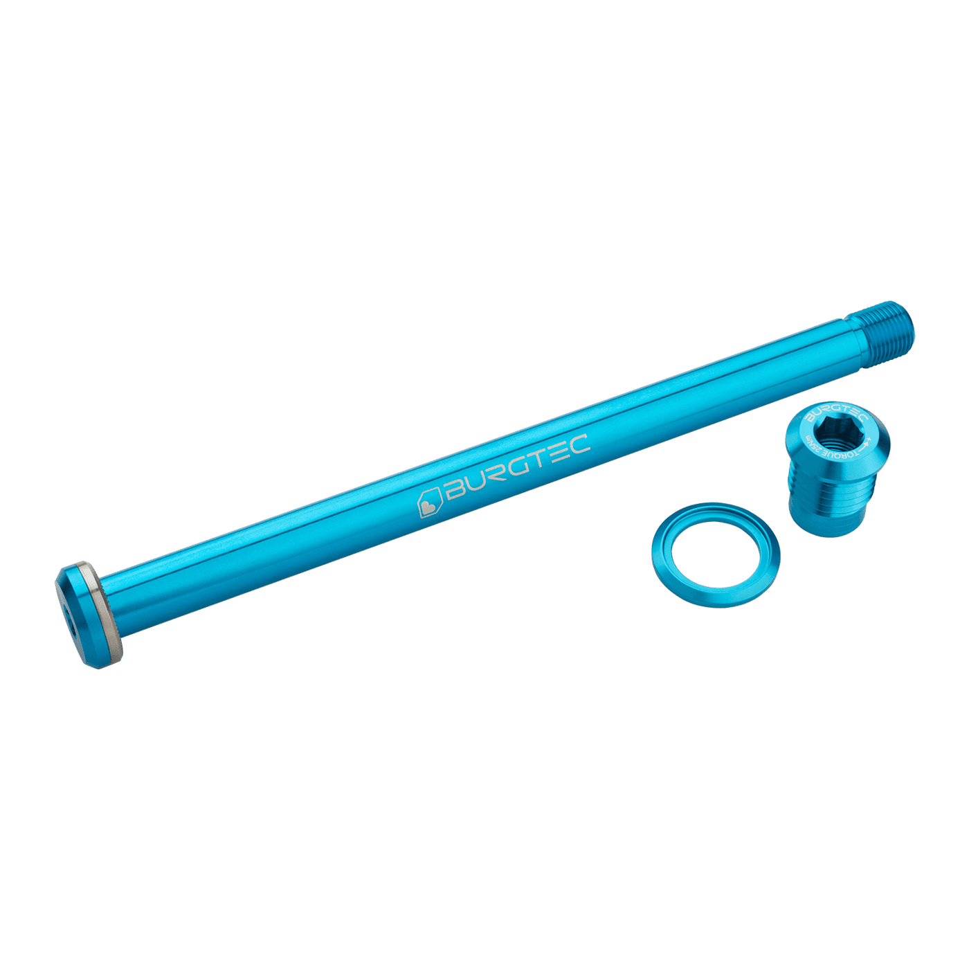 BURGTEC 174mm Hinterradachse für Yeti Rahmen Türkis