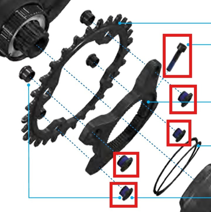 SRAM Schraubensatz für MAHLE Tretlagermotor