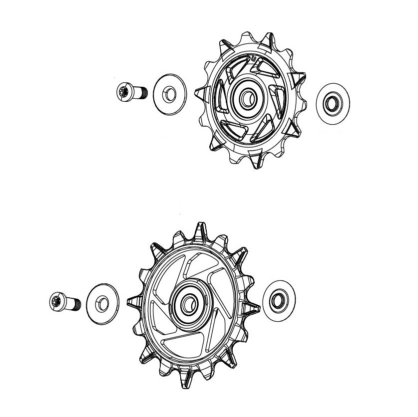 SRAM XX-SL T-TYPE EAGLE AXS Schaltwerksrollen (14 UND 16 deNTS Magic Wheel)