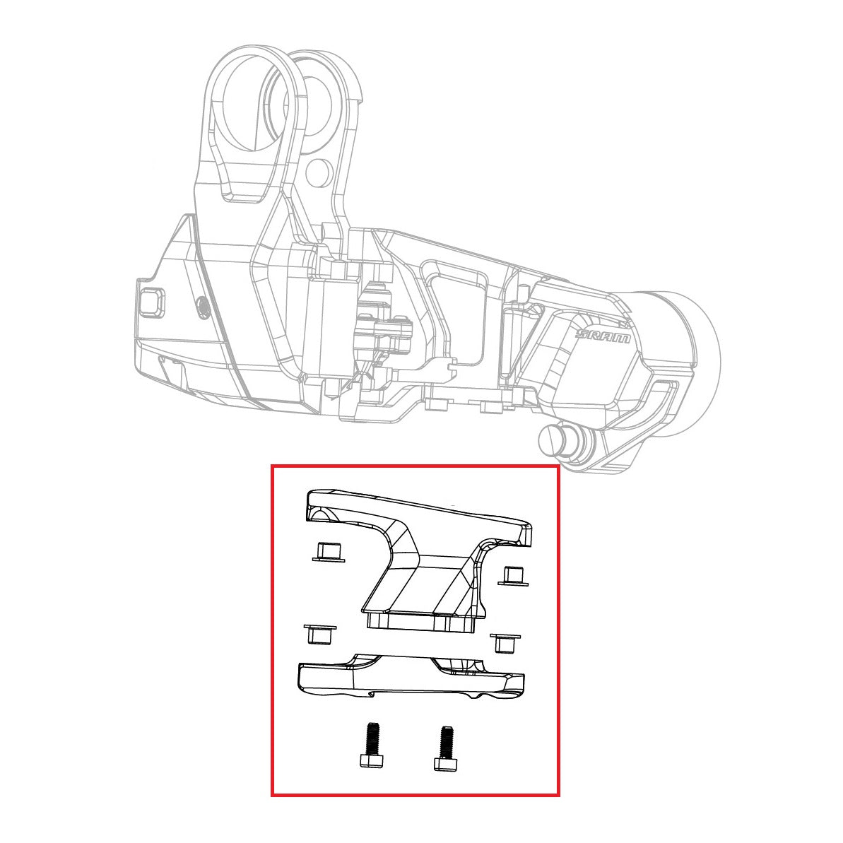SRAM RED XPLR AXS E1 Schaltkörper-Verbindungssatz