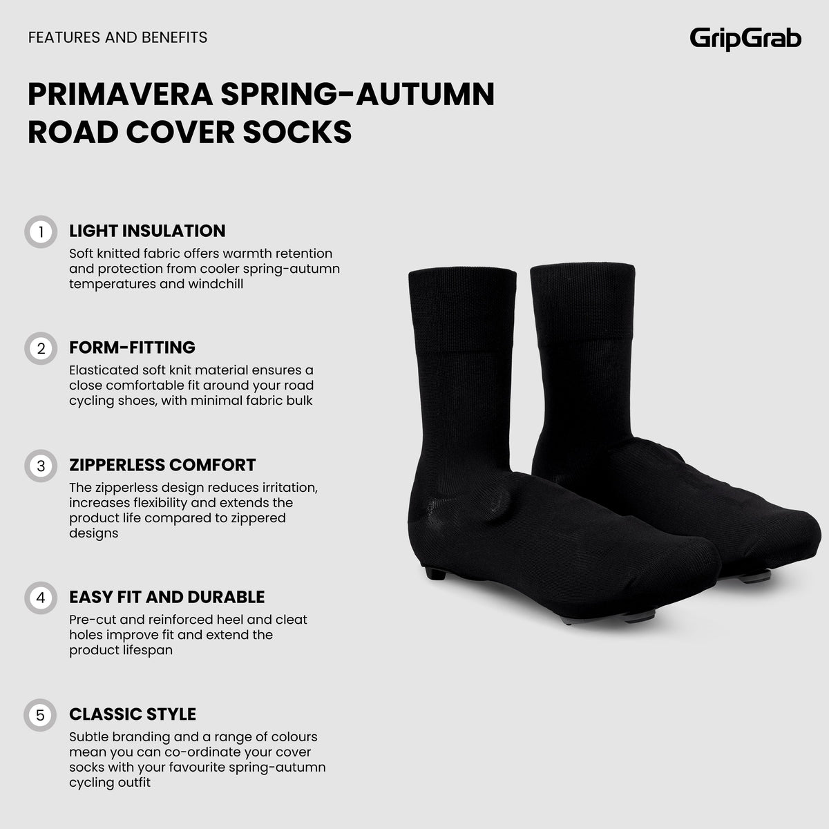 GRIPGRAB PRIMAVERA SPRING AUTUMN ROAD Überschuhe Schwarz