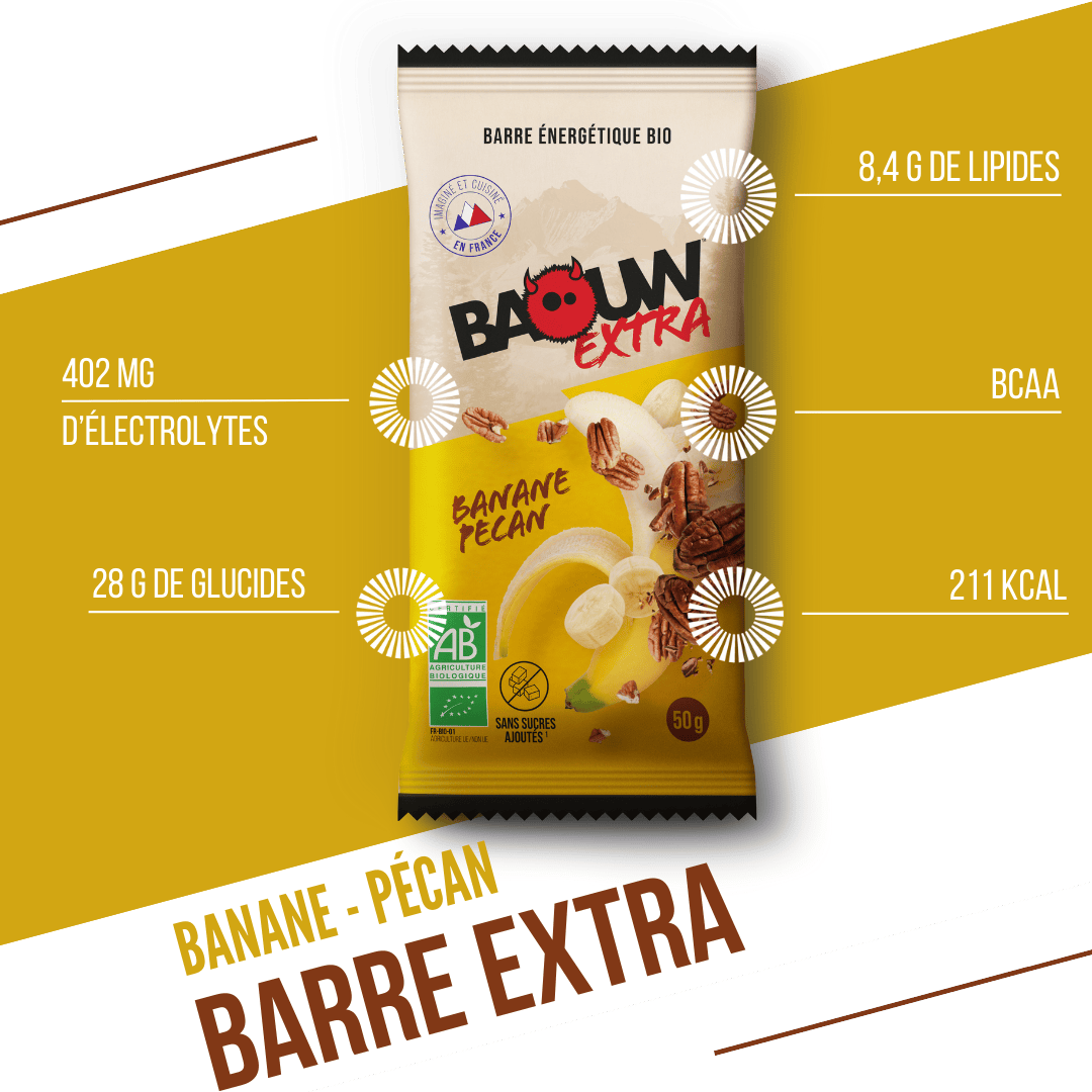 Energieriegel BAOUW BIO EXTRA Banane-Pekannuss (50g)