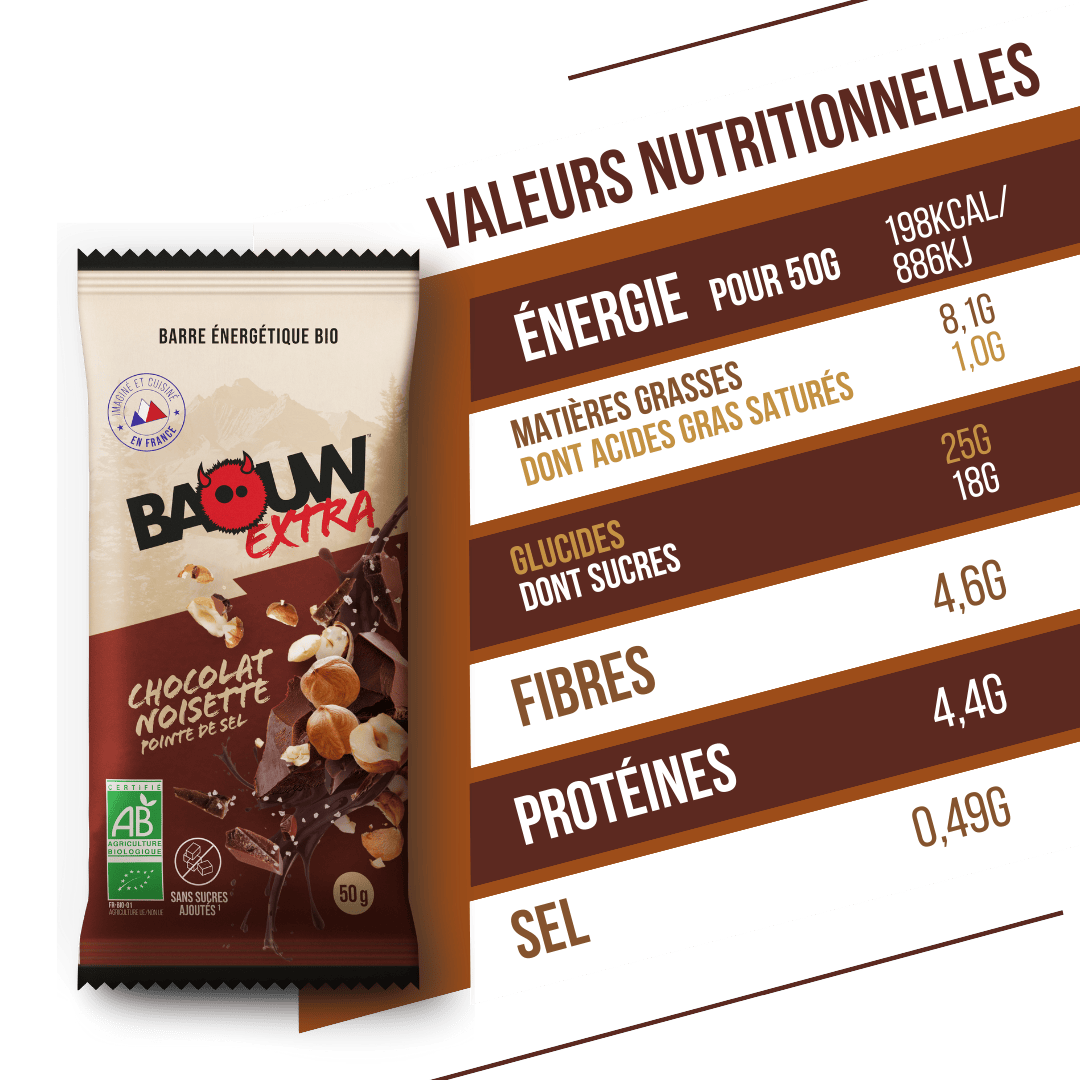 Energieriegel BAOUW BIO EXTRA Schoko-Haselnuss (50g)