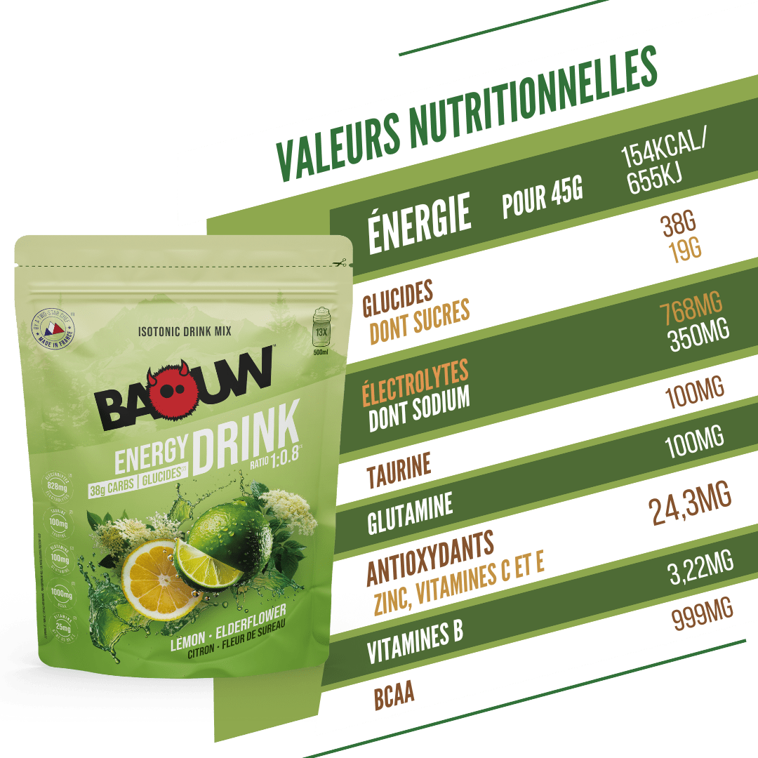 BAOUW ISOTONIC Energie-Drink (585g) Zitrone Holunderblüte