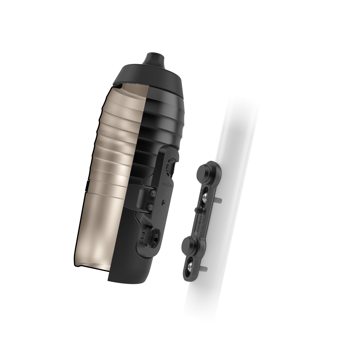 Set Trinkflasche und Flaschenhalter FIDLOCK TWIST X KEEGO Magnetisches System 600 ml Schwarz