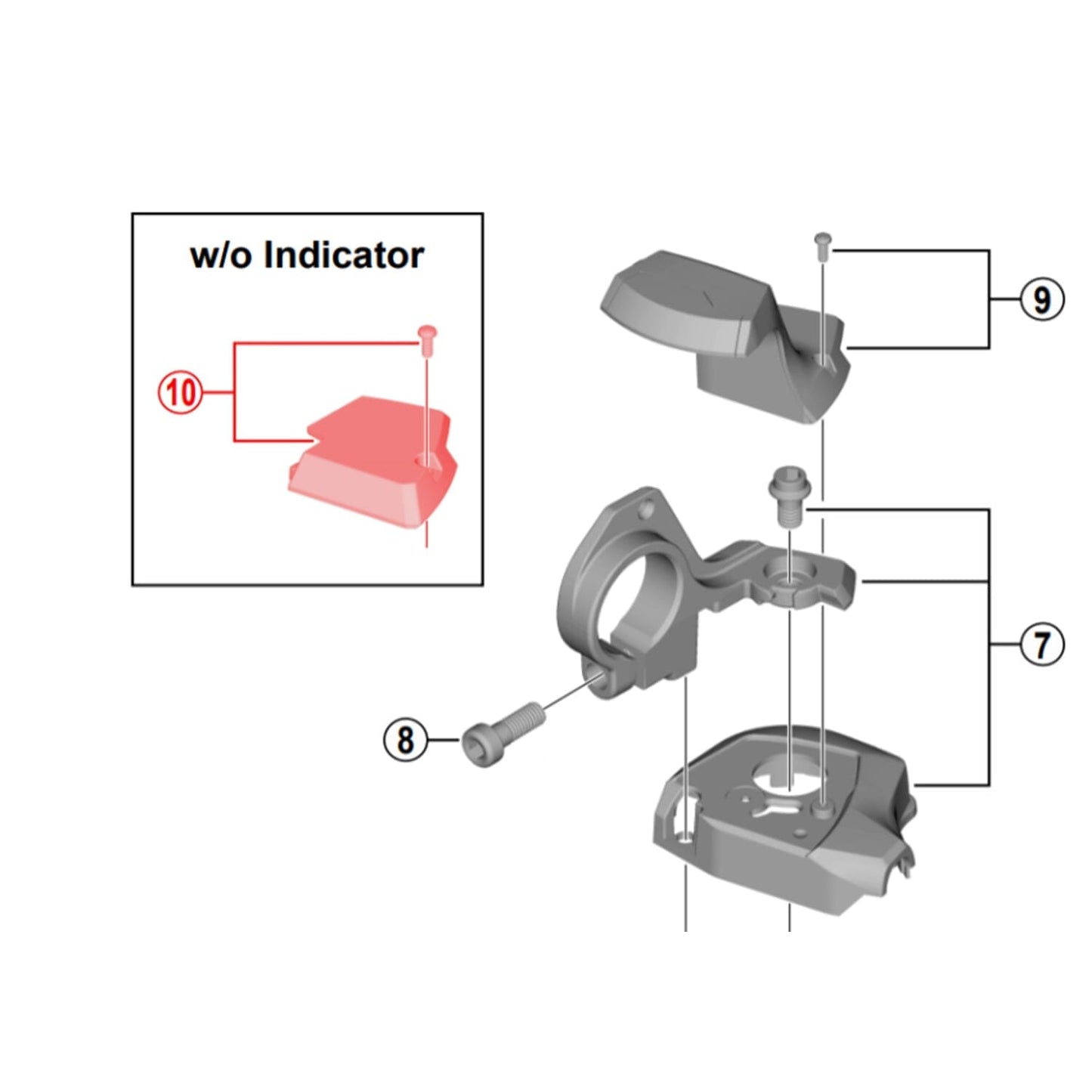 Capot de Passage Indicateur pour Commande de Vitesse SHIMANO SLX M7000 gauche #Y06N98080