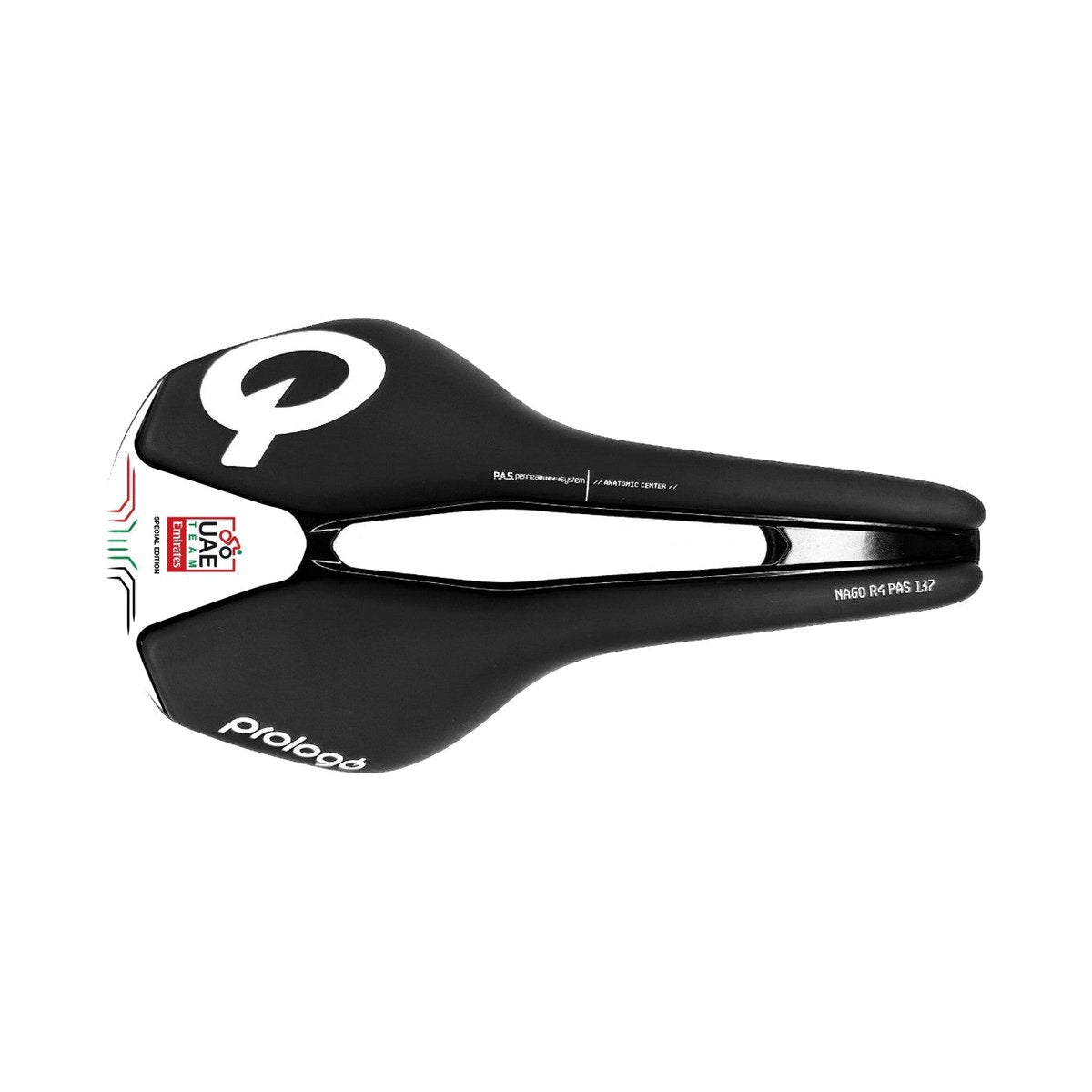 Sattel PROLOGO NAGO R4 PAS 137mm Schienen Tirox Schwarz/Weiß UAE