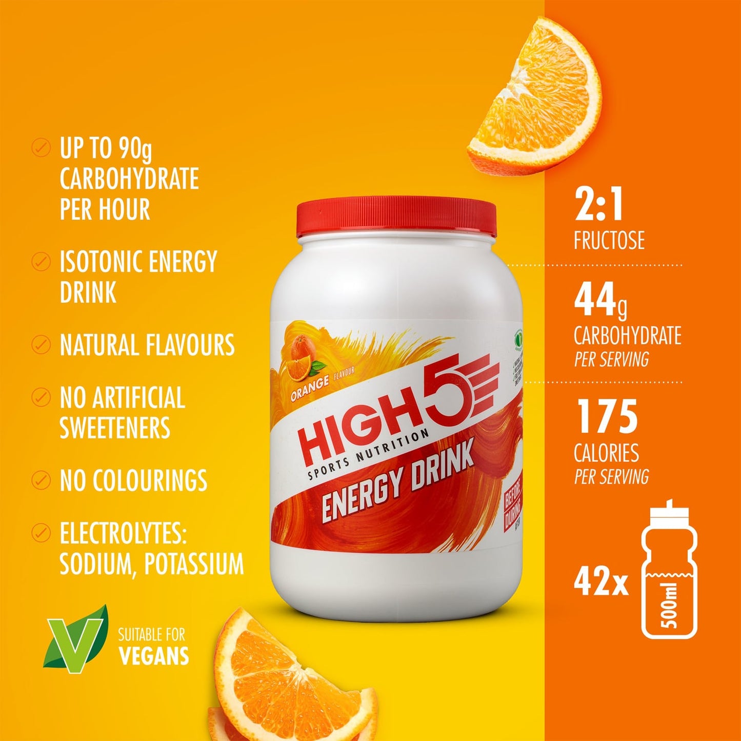 Energy Drink HIGH5 ENERGY DRINK (2.2kg) Orange