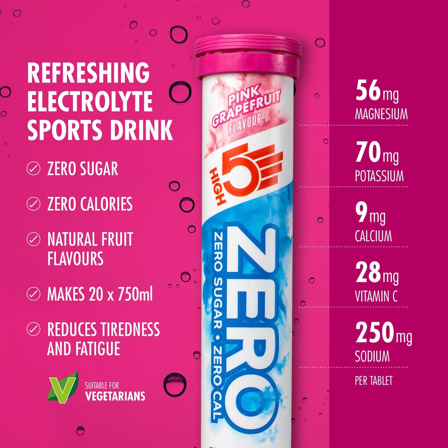 HIGH5 ZERO Elektrolyt-Hydratationstabletten (x20) Grapefruit