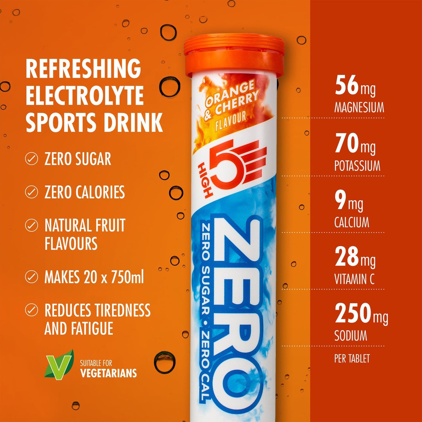 HIGH5 ZERO Elektrolyt-Hydratationstabletten (x20) Orange und Kirsche