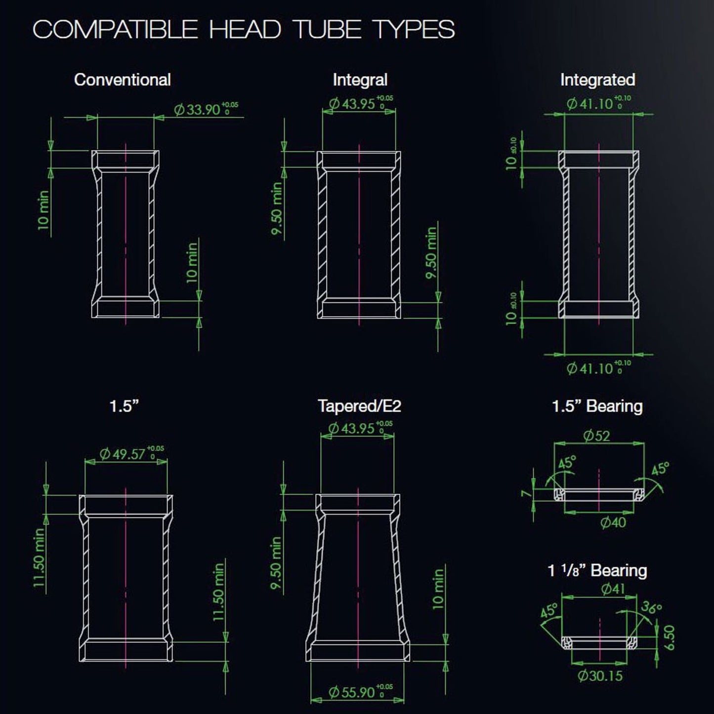 HOPE PICK'N'MIX 1"1/8 ZS44 Schwarz, hohes Becken für HOPE PICK'N'MIX 1"1/8 Steuersatz