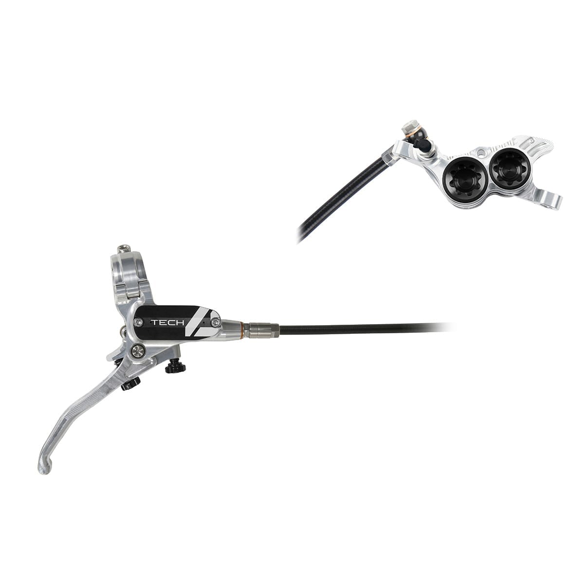 Paar Bremsen HOPE TECH 4 V4 Durite Aviation Silber/Schwarz