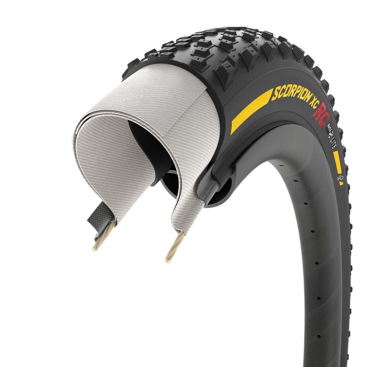 Reifen PIRELLI SCORPION RACE XC RC Lite 29x2.40 Tubeless Ready Weich Gelb Team Edition
