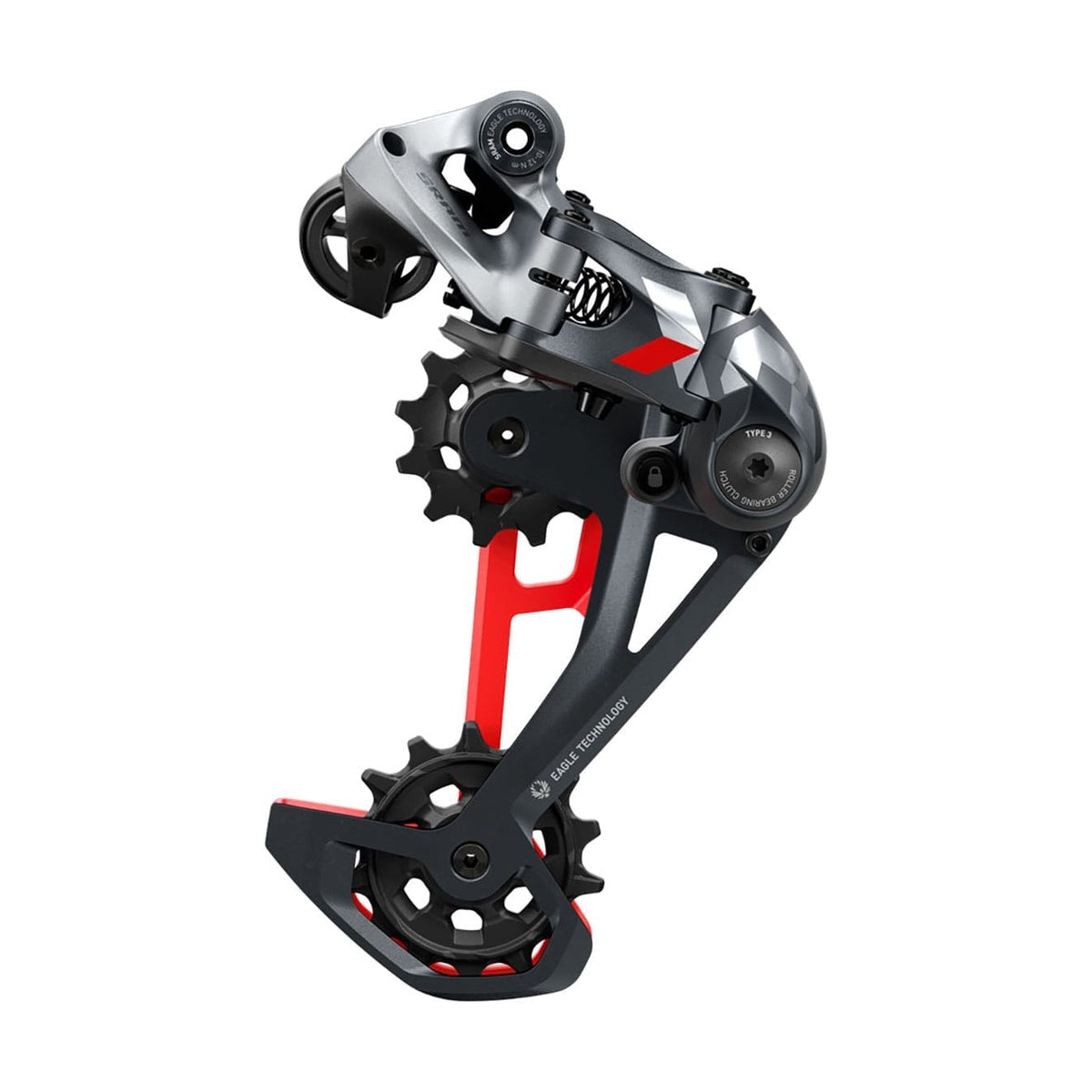 Hinterer Umwerfer SRAM X01 EAGLE 12V Langer Käfig Rot