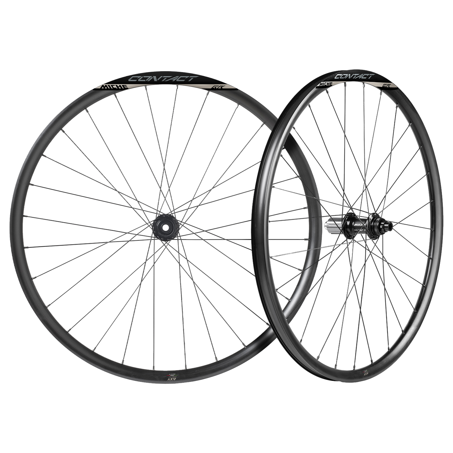 Ein Paar MICHE CONTACT GR DISC Laufräder mit Reifen (Center Lock)