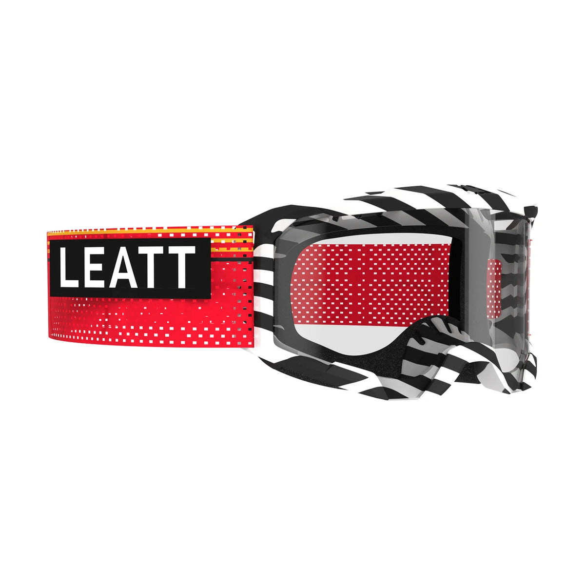 Maske LEATT VELOCITY 4.0 MTB X-FLOW Stripe Rot Transparentes Visier