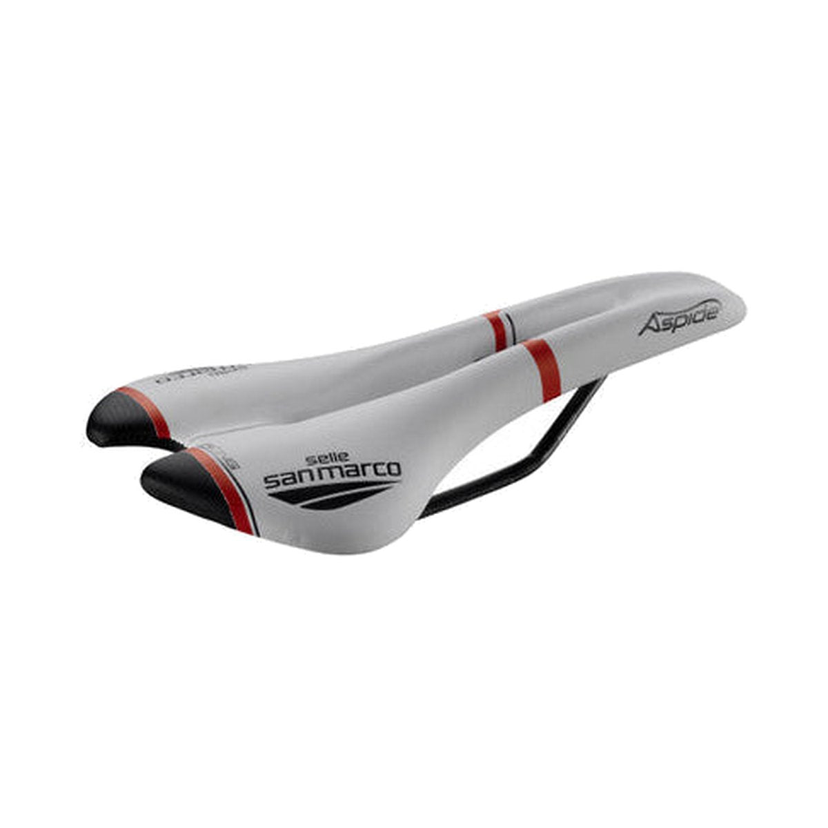 Sattel SAN MARCO ASPIDE RACING OPEN FIT NARROW Xsilite-Schienen Weiß/Schwarz/Rot