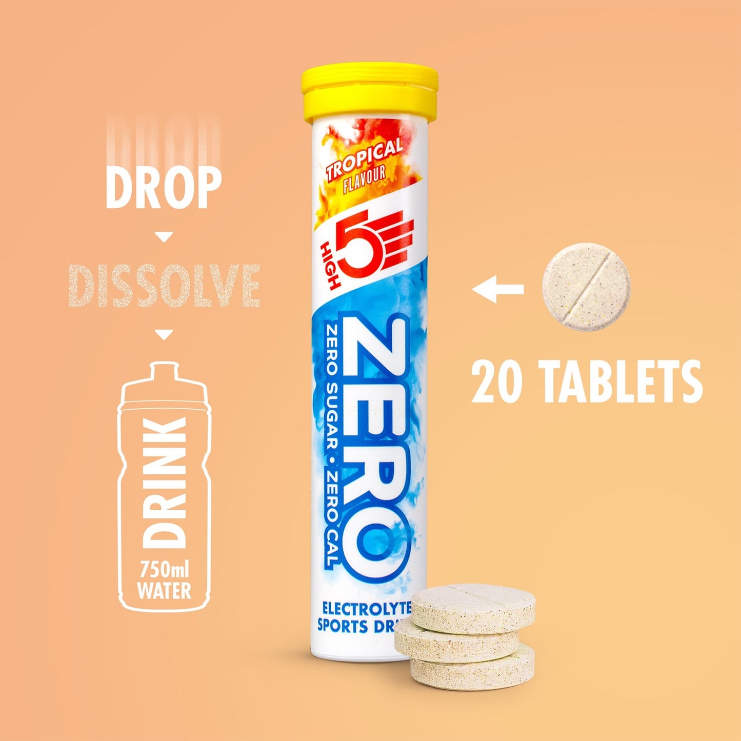 Anti-Krampf Getränk HIGH5 ZERO 20er Tube Tropical Pastilles