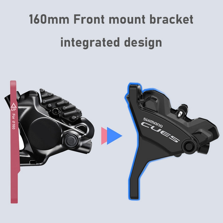 Bremshebel links und Bremssattel vorne SHIMANO CUES U6030 Double Flatmount Ohne Scheibe