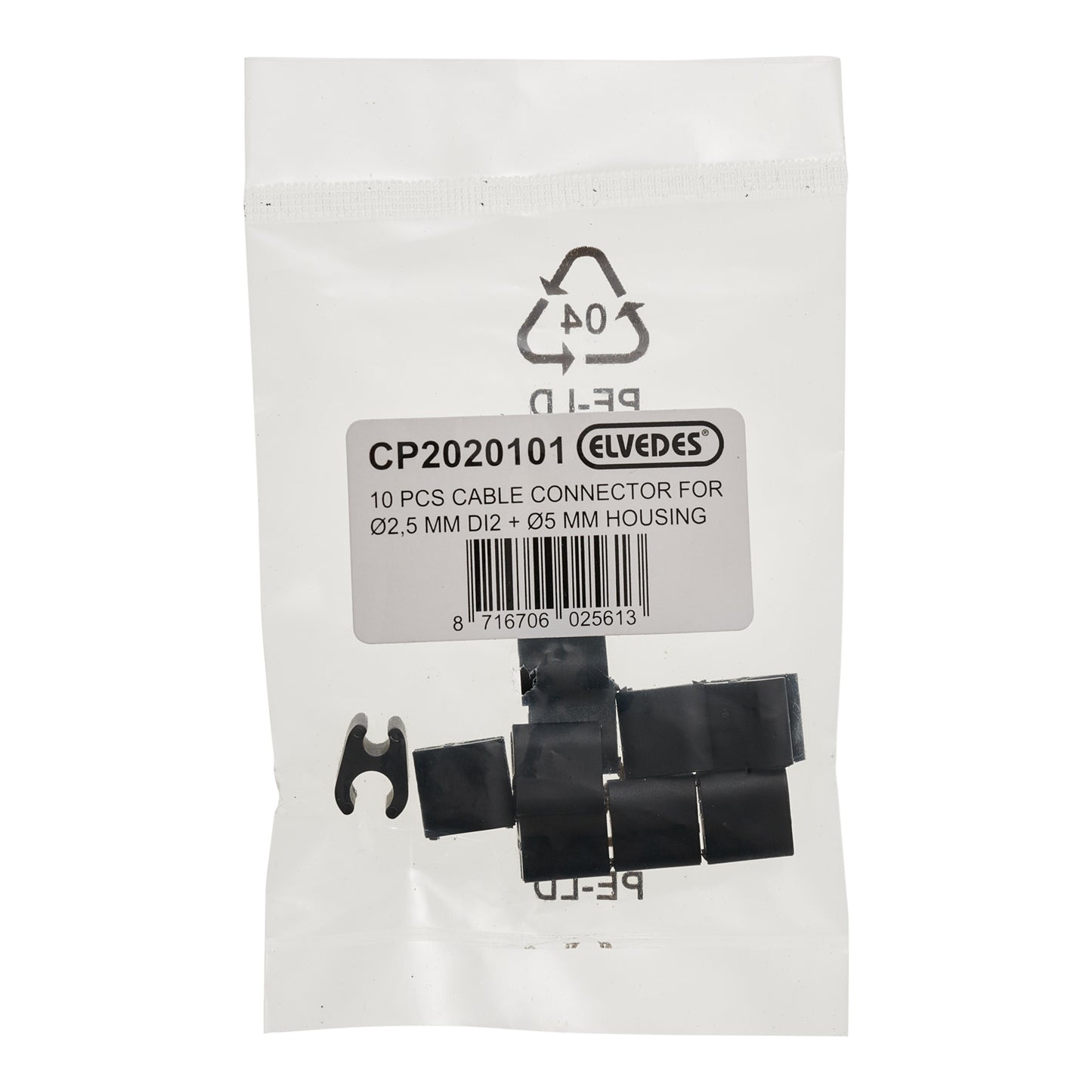 10er-Set ELVEDES Kabel Clips Duo Black 5mm/2.5mm DI2