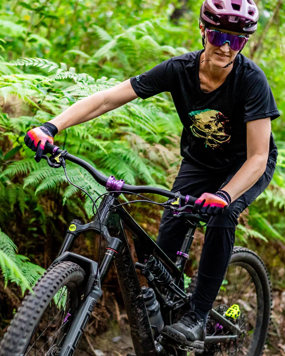 MTB-Handschuhe TRAIL FIREBIRD Women Schwarz/Koralle