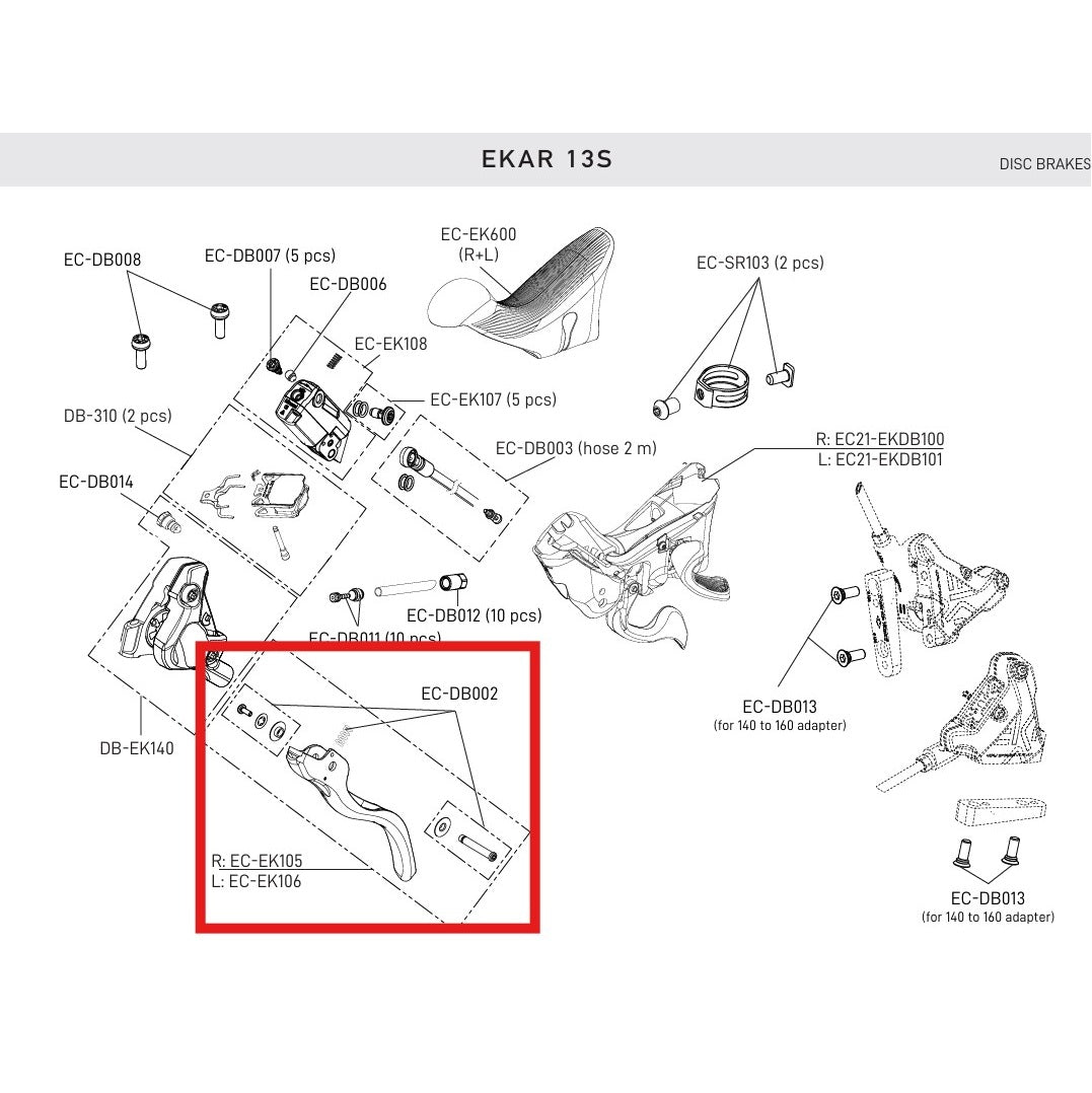 Bremshebel links CAMPAGNOLO EKAR 13V DISC