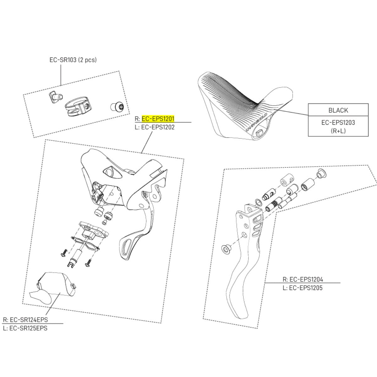 CAMPAGNOLO Rechter Schalthebel ERGOPOWER SUPER RECORD EPS 12V Felgenbremsen Hebel