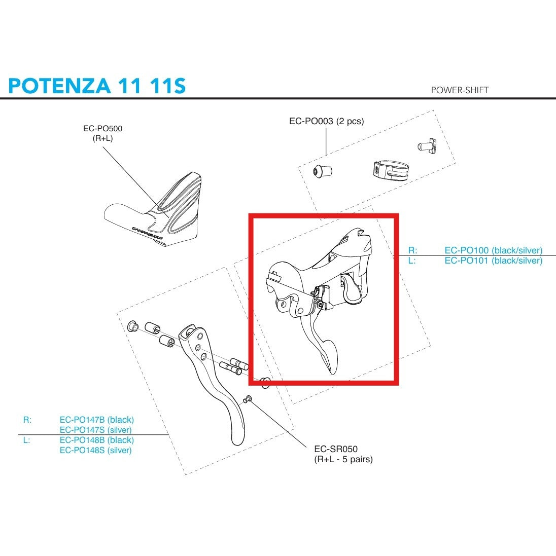 BLOCK INDEXIERUNG RECHTS CAMPAGNOLO POTENZA POWER-SHIFT 11V 2018