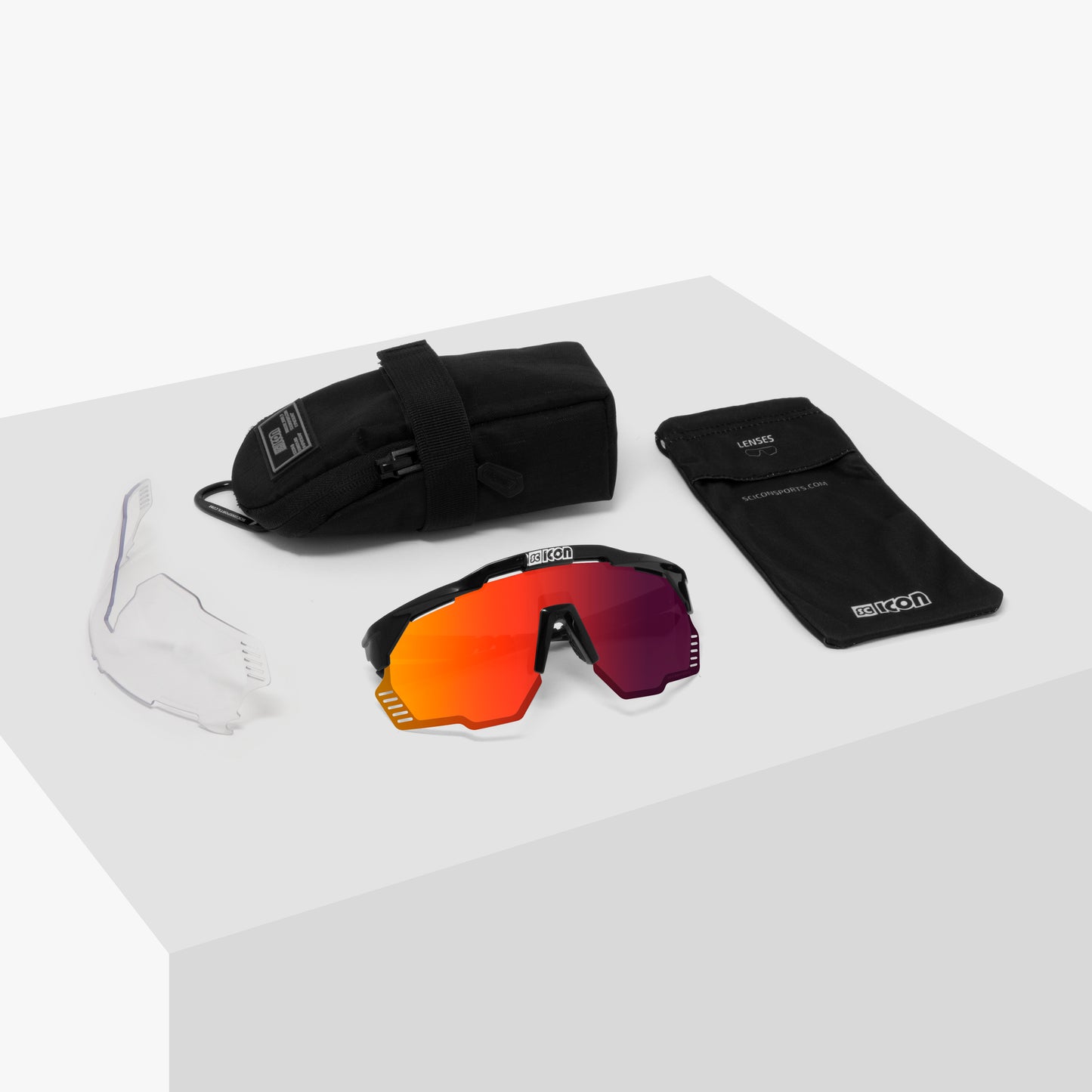 SCICON AEROSHADE KUNKEN Brille Weiß Multimirror Rot
