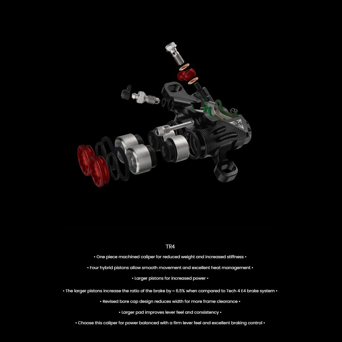 HOPE TECH 4 EVO TR4 Vorderradbremse Schwarz/Rot