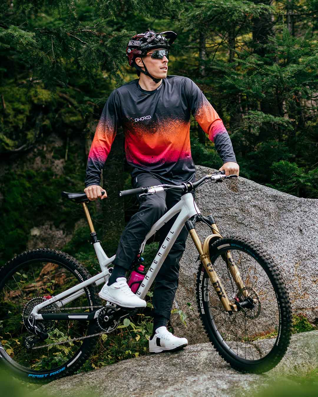DHARCO BLACK SNAKE Trikot Langarm Schwarz/Orange