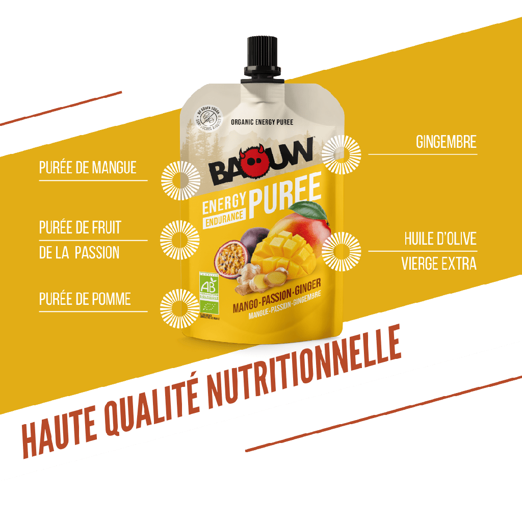 BAOUW Bio Energetisches Fruchtpüree Rezept Mango/Passionsfrucht/Ingwer (90g)