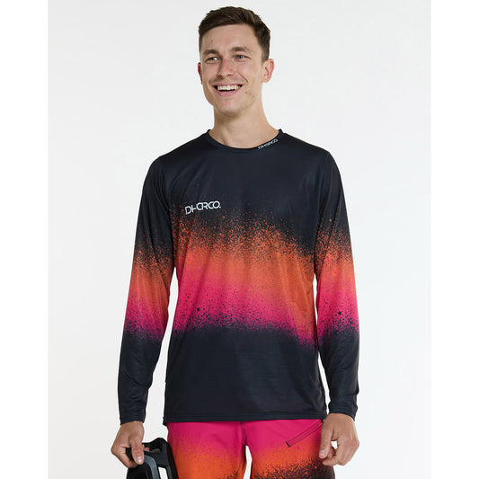DHARCO RACE BLACK SNAKE Trikot Langarm Schwarz/Orange